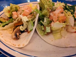 Veggie taco and tofu taco at Maria's Cantina  in St Croix