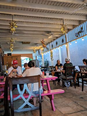 Patio seating at Maria's Cantina  in St Croix