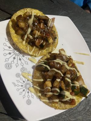 Tapas de Patacón  at Angel Veggie Bistró in Salento