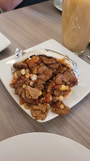 Arepa with Seitan at Marvelous Vegan Plant Power Food in Bogota