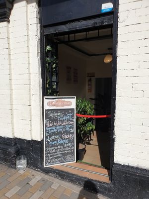 Entrance at Marvelous Vegan Plant Power Food in Bogota