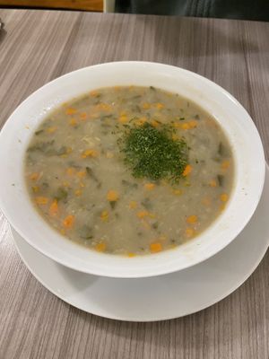 Soup in meal of the day  at Marvelous Vegan Plant Power Food in Bogota