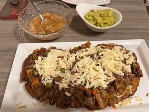 A plantain goulash   at Marvelous Vegan Plant Power Food in Bogota