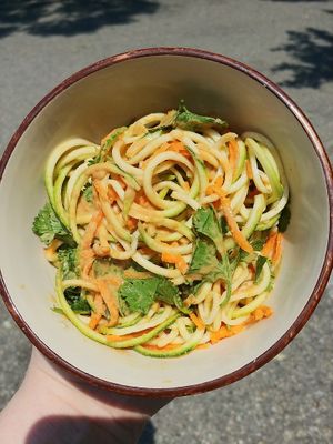 Thai Peanut Zoodles at Free Range Juice in Williamsburg