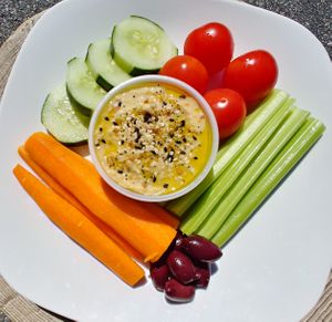 Hummus Plate at Free Range Juice in Williamsburg