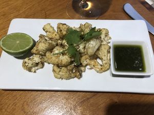 Lime grilled cauliflower!  at The Galleon in St Croix