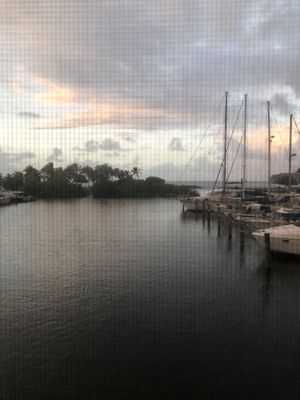 View from indoor table   at The Galleon in St Croix