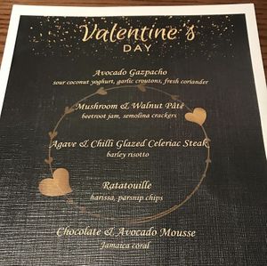 Valentine’s menu   at Soul Quarter in Christchurch
