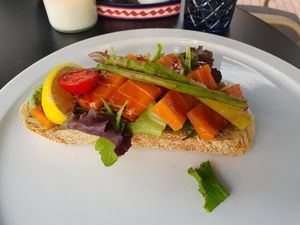 Vegan zalm Smørrebrød at Fika in Nijmegen