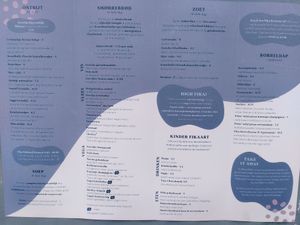 Menu, 4 vegan smorrebrod options and sometimes the soup at Fika in Nijmegen