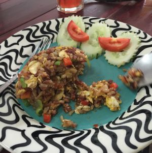 Fried rice, almost esten. at Beetroot Stories Cafe in Chiang Mai