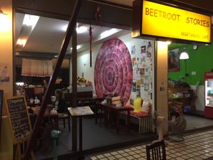 From outside at Beetroot Stories Cafe in Chiang Mai