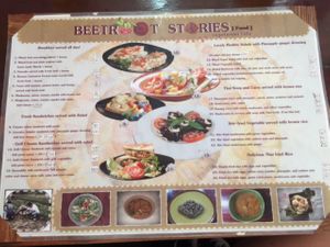 menu at Beetroot Stories Cafe in Chiang Mai