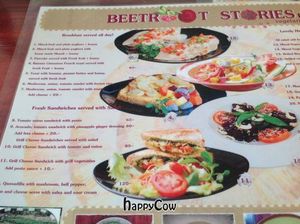 Menu at Beetroot Stories Cafe in Chiang Mai