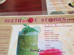 Menu at Beetroot Stories Cafe in Chiang Mai
