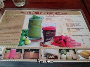 menu at Beetroot Stories Cafe in Chiang Mai