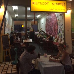 From outside at Beetroot Stories Cafe in Chiang Mai