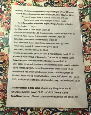 All day menu at Little Bean Cafe in Billingshurst