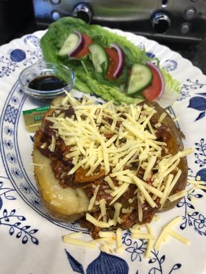 Vegan chilli jacket at Little Bean Cafe in Billingshurst