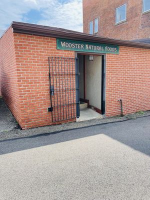 Rear entrance right beside the public parking  at Wooster Natural Foods in Wooster