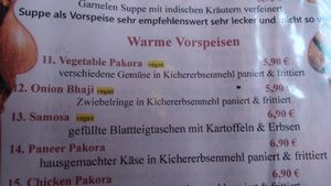 Vorspeisen at Taj E India in Gummersbach