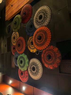 Pretty umbrellas on the ceiling  at Rangoon Burmese Kitchen in Honolulu