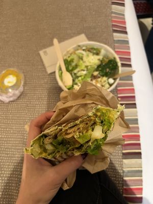 Vegan wrap with soy chicken  at WAJ Californian Food in Paris