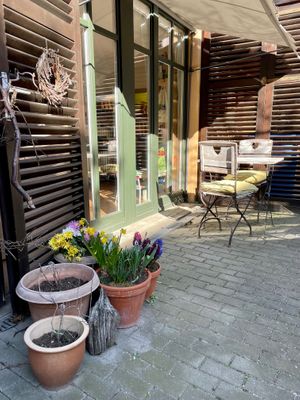 outdoor area in the backyard at unverpackt berlin in Berlin