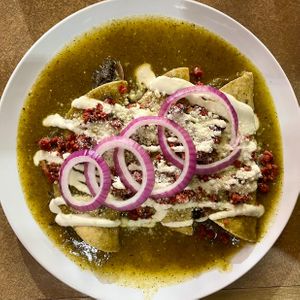 enchiladas verdes at Fresh & Co in Mexico City