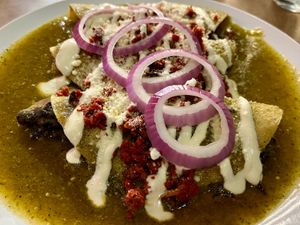 enchiladas verdes at Fresh & Co in Mexico City