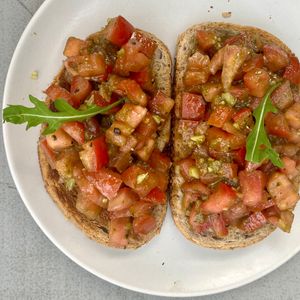 bruschetta  at Fresh & Co in Mexico City