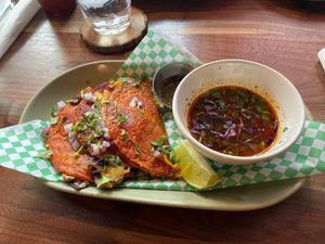 QuesaBirria  was SOO good 😌   at Penelope's Vegan Taqueria in Chicago