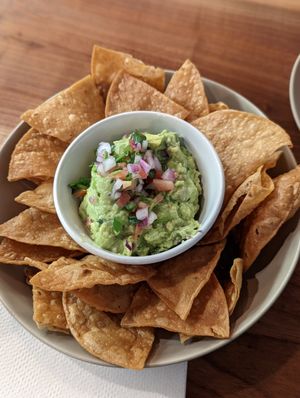 Chips and guacamole at Penelope's Vegan Taqueria in Chicago