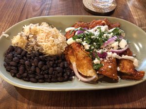 Potato enchiladas   at Penelope's Vegan Taqueria in Chicago