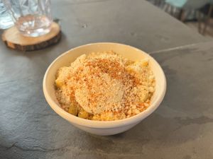 Street corn   at Penelope's Vegan Taqueria in Chicago