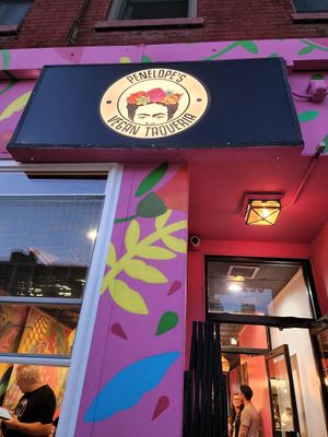 Outside at Penelope's Vegan Taqueria in Chicago