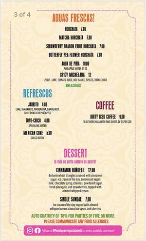 Page 3  at Penelope's Vegan Taqueria in Chicago