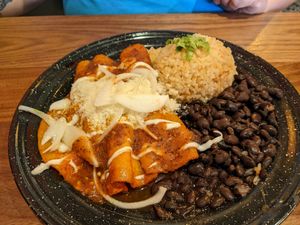 Enchiladas at Penelope's Vegan Taqueria in Chicago