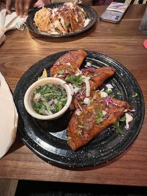 Quesabirria tacos  at Penelope's Vegan Taqueria in Chicago