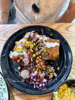 chimichanga  at Penelope's Vegan Taqueria in Chicago