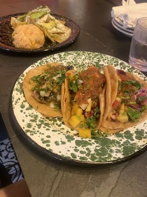 Mushroom, soy al pastor, baja   at Penelope's Vegan Taqueria in Chicago