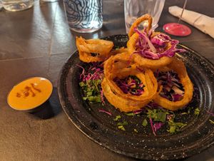 Onion Rings at Penelope's Vegan Taqueria in Chicago