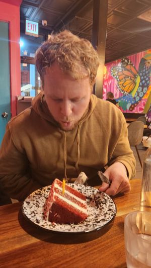 Vegan Red Velvet Cake at Penelope's Vegan Taqueria in Chicago