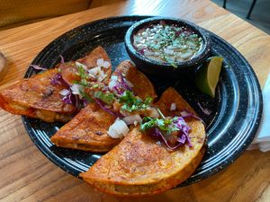 Quesabirria at Penelope's Vegan Taqueria in Chicago