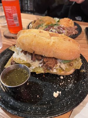 Chilaquiles torta   at Penelope's Vegan Taqueria in Chicago