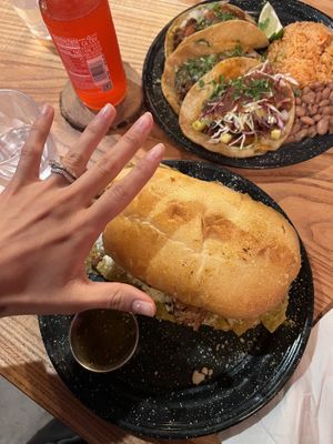 Torta scale!  at Penelope's Vegan Taqueria in Chicago