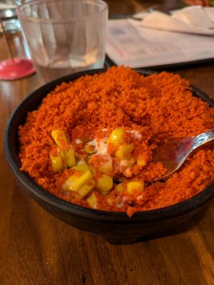 Takis elote corn at Penelope's Vegan Taqueria in Chicago