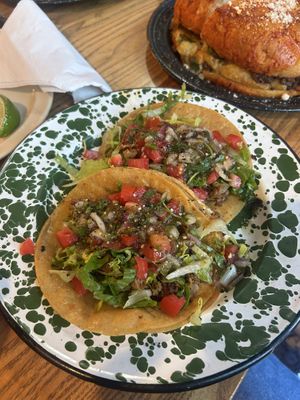 Quesa tacos  at Penelope's Vegan Taqueria in Chicago