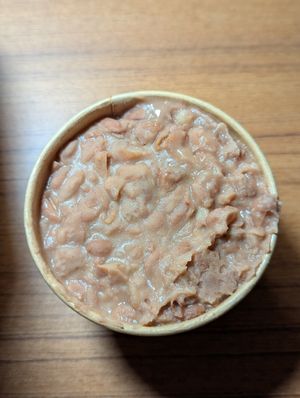 Side of beans at Penelope's Vegan Taqueria in Chicago