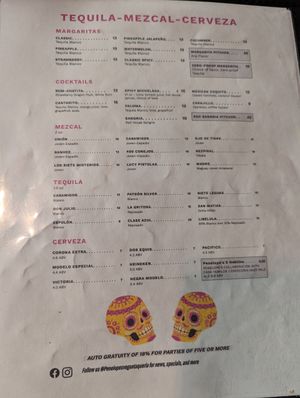 Menu at Penelope's Vegan Taqueria in Chicago